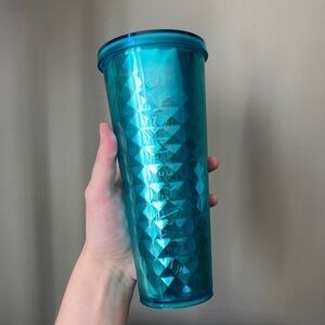 Starbucks | 2015 Turquoise Diamond Metallic Venti 24 oz Tumbler No Straw